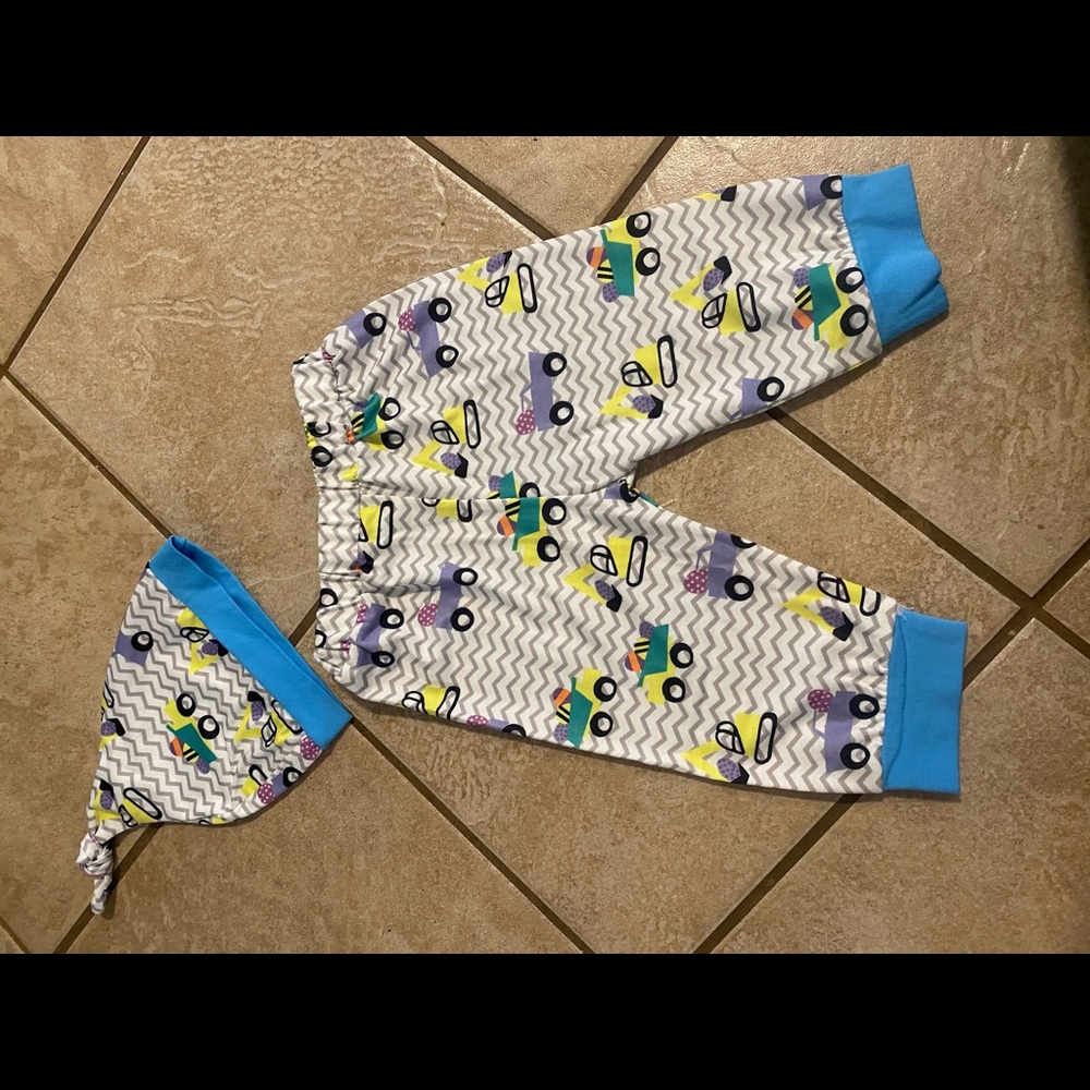 Babies Easter pants and matching hat